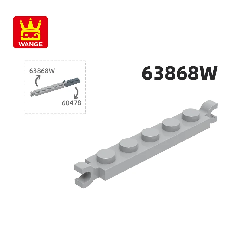 Wange 63868W 100g/106PCS Plate Special 1X5 Double headed Crossbar with Hole Block Moc Compatible with Brick DIY Parts