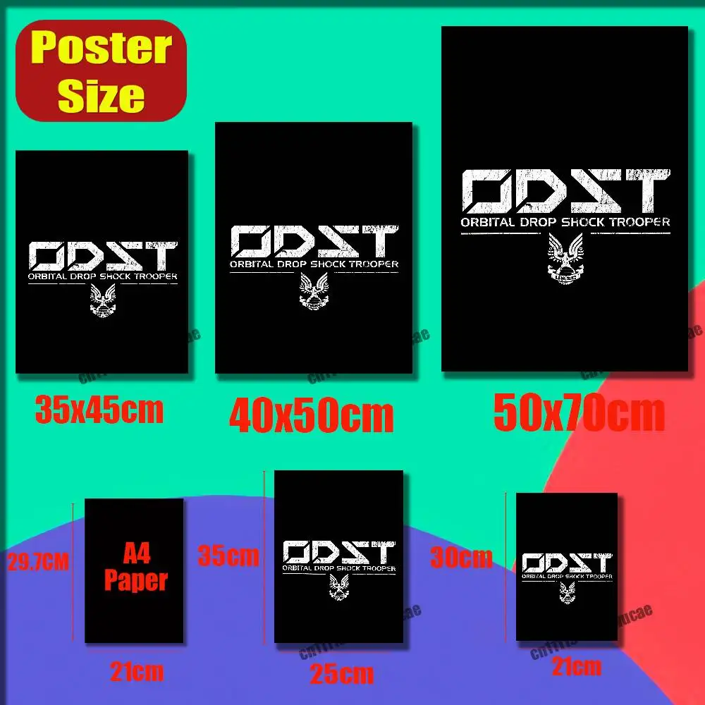 For Dimike Orbital Drop Shock Troopers ODST Flag Poster Sticker Paper Home Custom Self-adhesive Souvenirs Playbill Cover