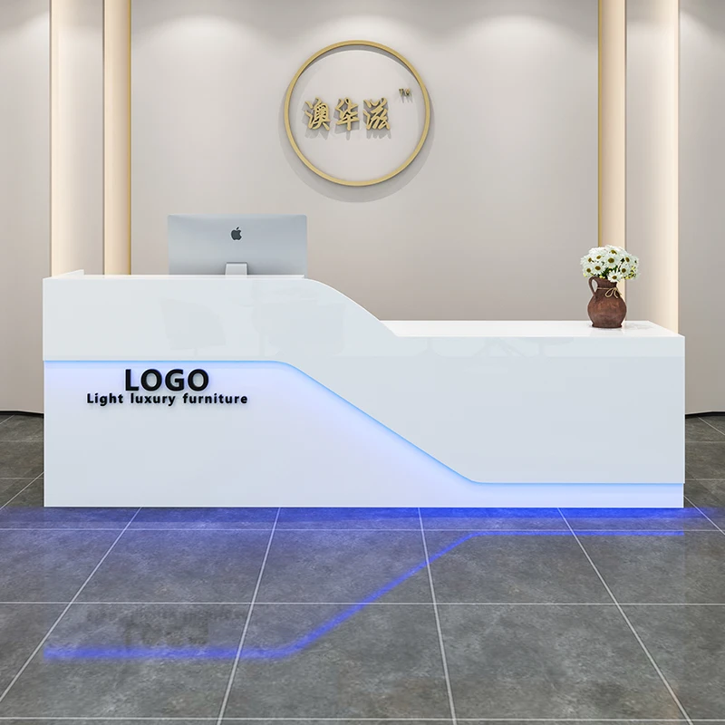 Customer Center Professional Office Furniture Entrances Reception Tables Luxury Beauty Salon Storage Muebles Desk Exhibitor