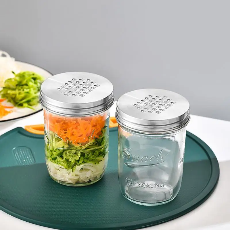 Cheese Grater Lid For Mason Jar Kitchen Mason Jar Grater Lid Rust-Proof Carrot Grater Wear-Resistant Cheese Shredder For Carrots