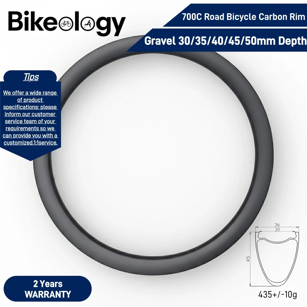 

Сверхлегкий гравийный карбоновый обод колеса 700C, бескамерный диск, ширина 36 мм, глубина 30/35/40/45/50 мм, 20-32 отверстия, велосипедные колеса