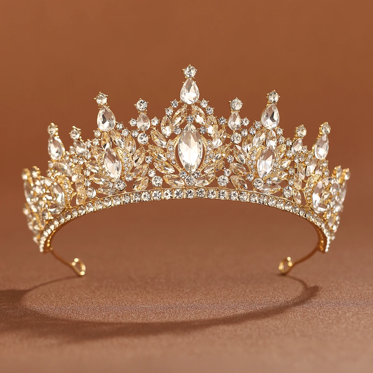 Itacazzo Headwear Full Of Gorgeous Style Luxurious Ladies\' Gold-color Dress Up Tiara Suitable For Party