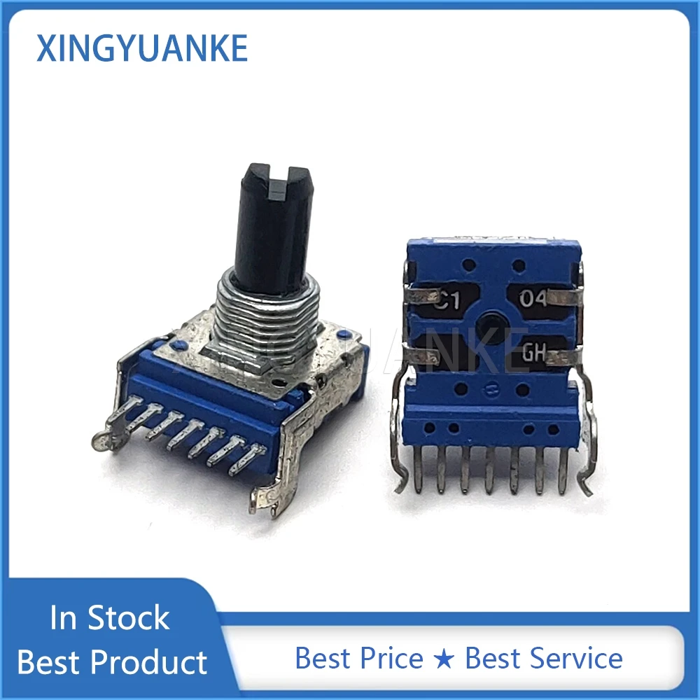 2PCS RK14 142 Type Double 7Pin C100K Power Amplifier Audio Volume Potentiometer C104 Half Shaft Length 15MM
