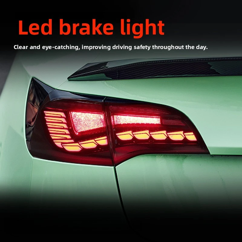 ضوء خلفي للسيارة لتيسلا موديل 3 تجميع الضوء الخلفي موديل Y معدل بمقياس التنين ضوء تشغيل LED إشارة انعطاف متدفقة مصباح خلفي