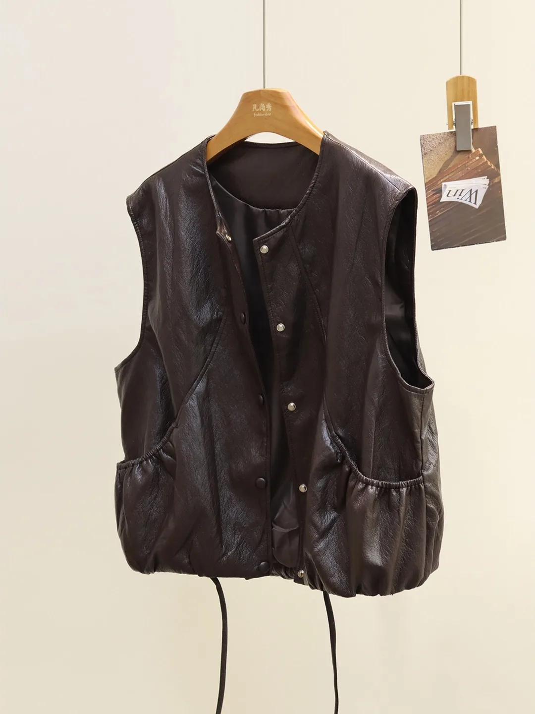 

Женский мотоциклетный жилет в стиле ретро Jaet ort Sve, новый осенне-зимний многослойный топ на бретелях, круглый Ne