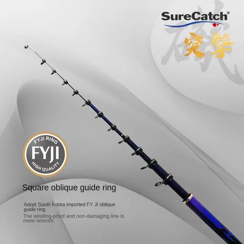 SureCatch ASSAULT High Carbon Rock Fishing Rod 500 Ultralight Saltwater Telescopic Spinning Rods for Coast  0#0.6#1#1.5#2#