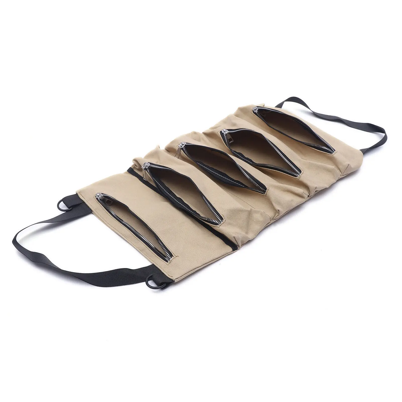 Multi-Purpose Roll Up Tool Bag Wrench Pouch Hanging Organizer Storage 5-Pockets