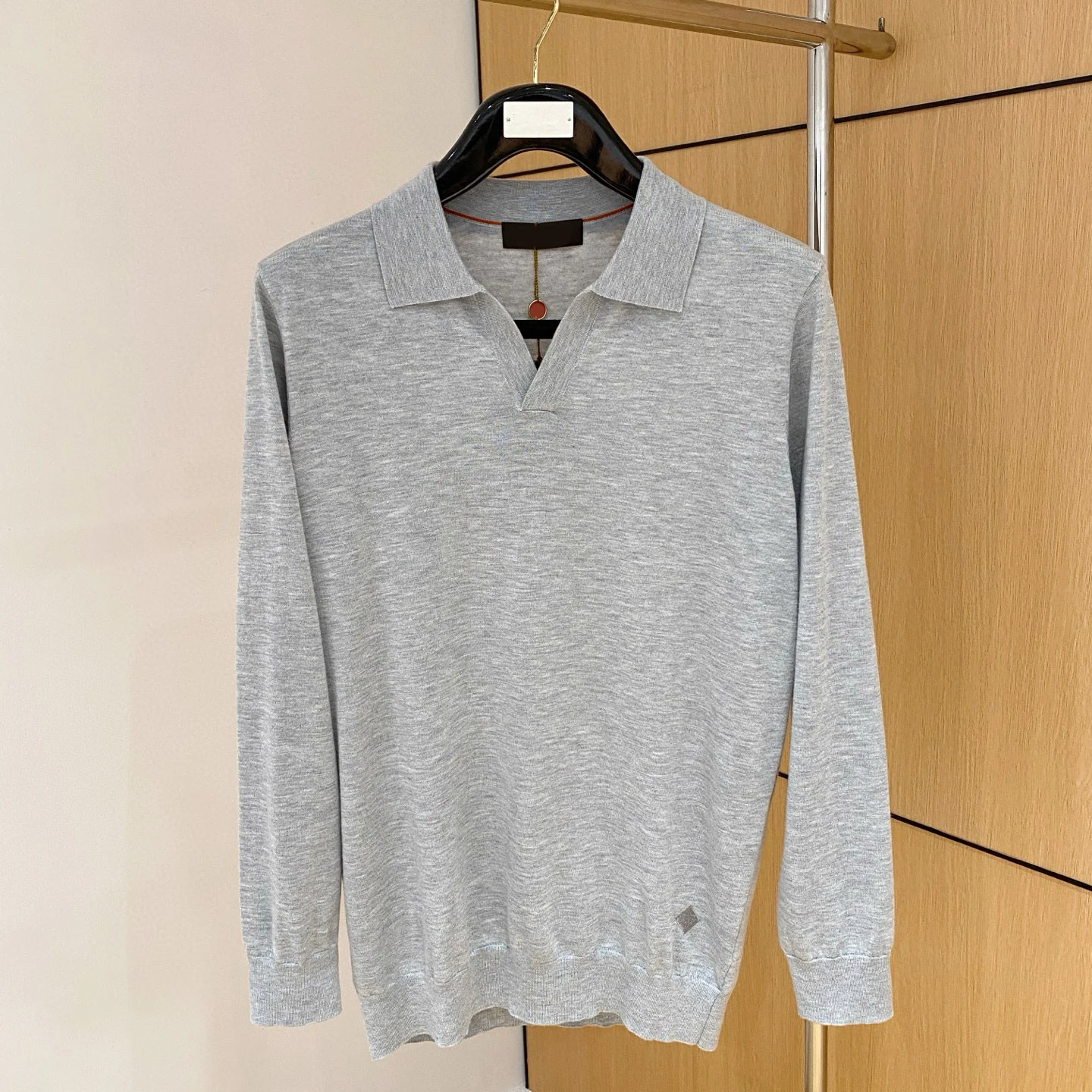 

LP Italian V-lapel embroidery letter casual knitting POLO