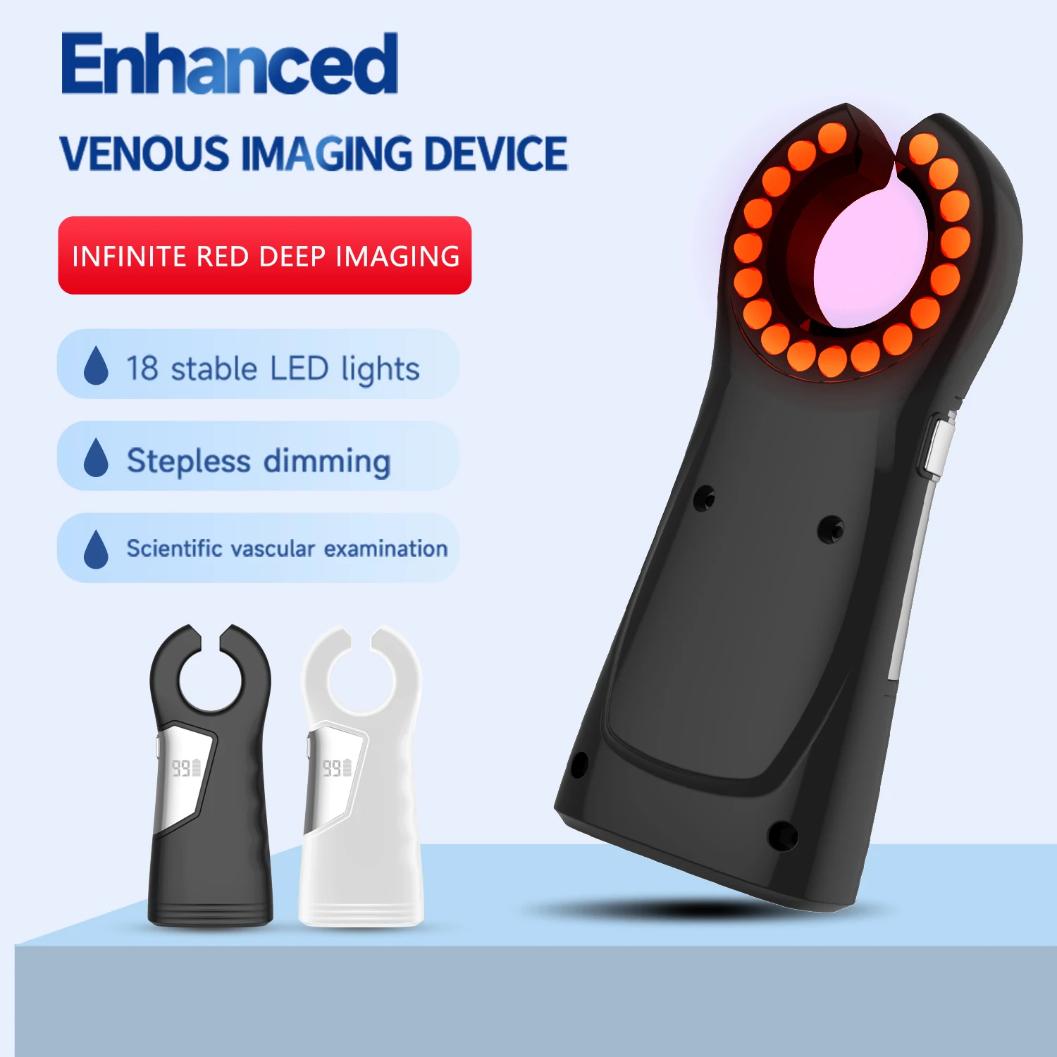 Handheld Infrared Vein Detector LED Vein Scanner Medical Blood Vessel Locator Machine Portable Vein Finder Device Lamp USB