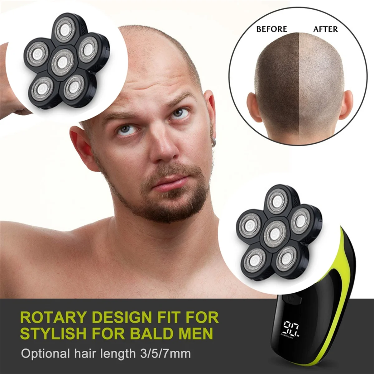 A76Z Electric Shaver Replacement Blade for Bald Men Heads Hair Trimmer Blade,Seven Cutter