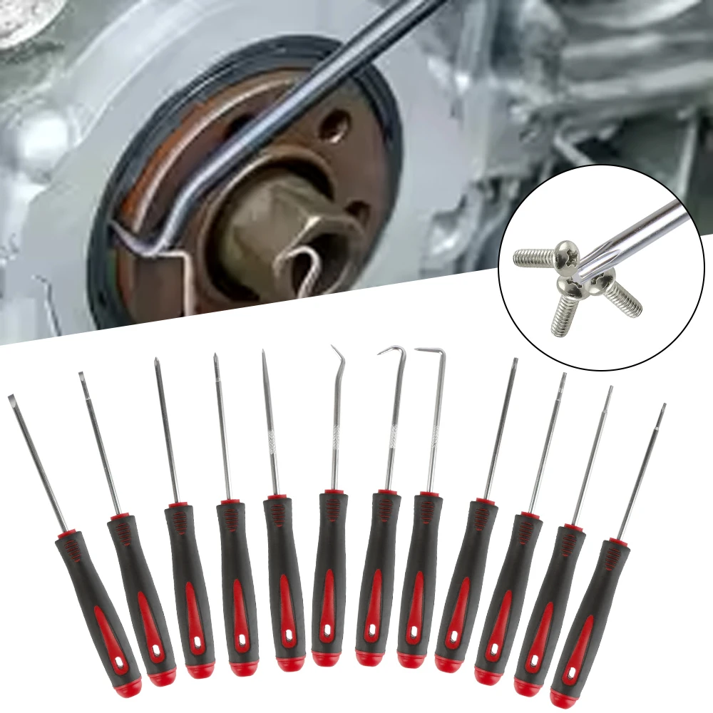 

Набор прецизионных отверток, набор автомобильных отверток, набор инструментов для удаления уплотнительных колец, съемник, инструменты для рукоделия, 12 шт., крючок, сальник, топливное уплотнение