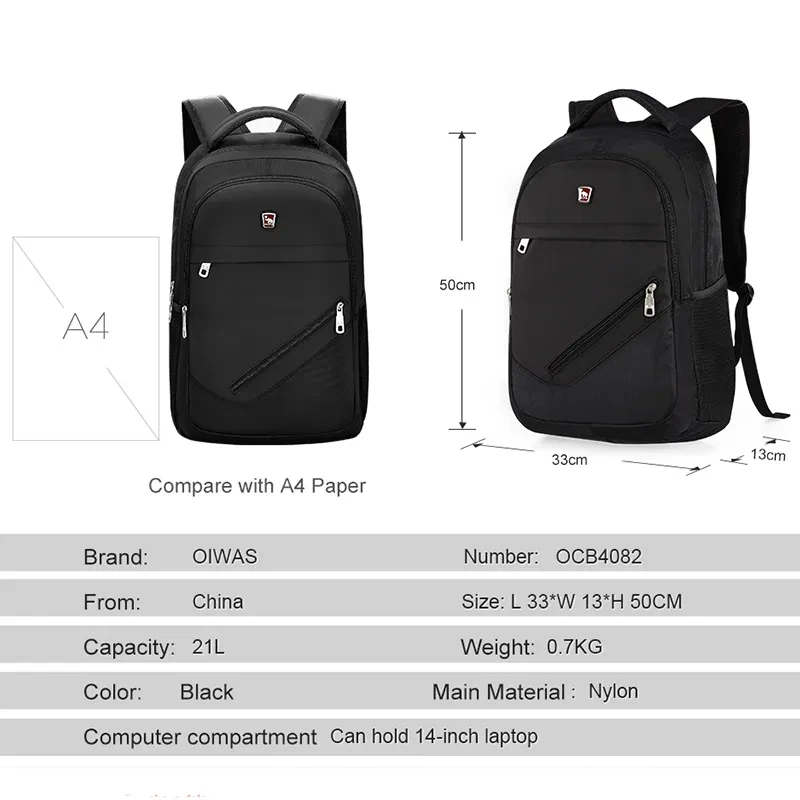 Multifunction Backpack Men Women's Casual Business Backpacks 15.6 Inch Computer Bag Travel Bag Middle School Students Bag