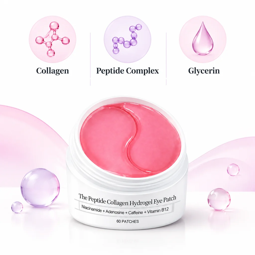 60 Stück Kollagen-Peptid-Hydrogel-Augenpads, feuchtigkeitsspendende Augenmaske, tägliche Augenpflege, kühlende Hautpflegepads, einfache Anwendung. – Detail 2