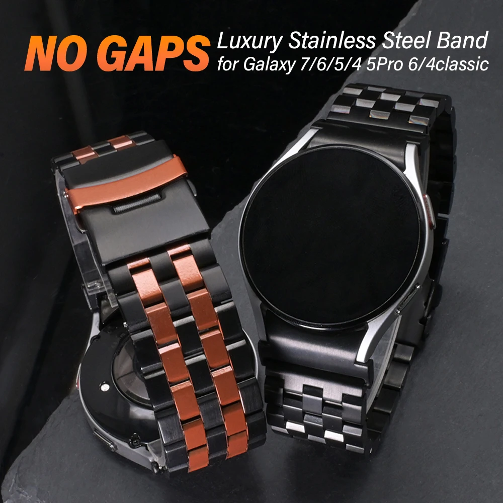 Cinturino in acciaio inossidabile senza spazi vuoti per Samsung Galaxy Watch 7/6/5/4 40 44mm FE Bracciale per 5Pro 45mm 6Classic 43 47mm Quick Fit Band
