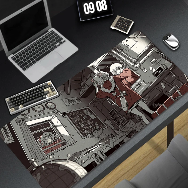 

1PC Mouse Pads For Desk Gaming Mousepad Mouse Pad With Stitched Edges Non-Slip Rubber Base Monochrome Comic Extended Mouse Mat