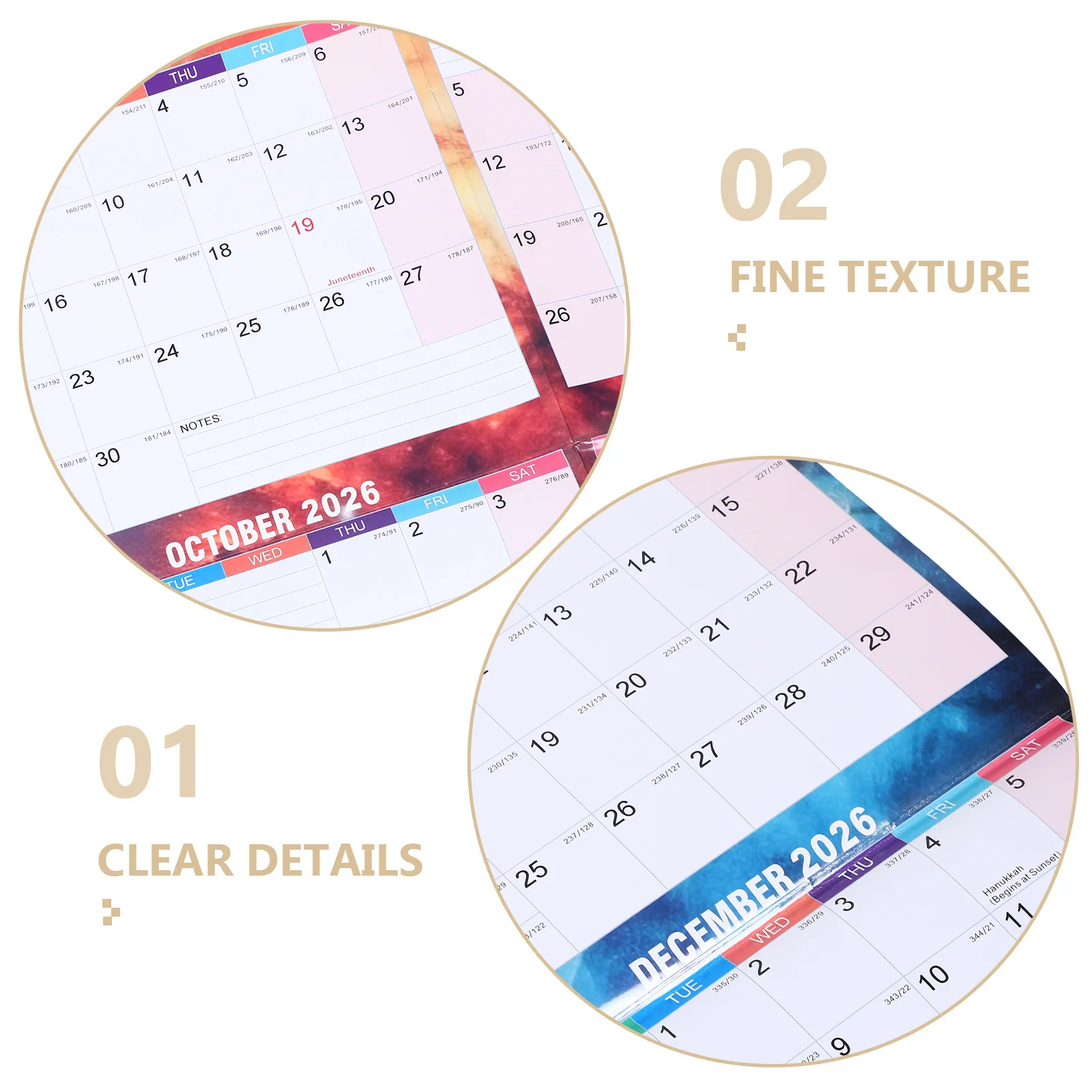 Kalendarz ścienny na rok 2026, dwustronny, wielorazowego użytku, z możliwością wymazywania, do planowania rocznego, do domu i biura.