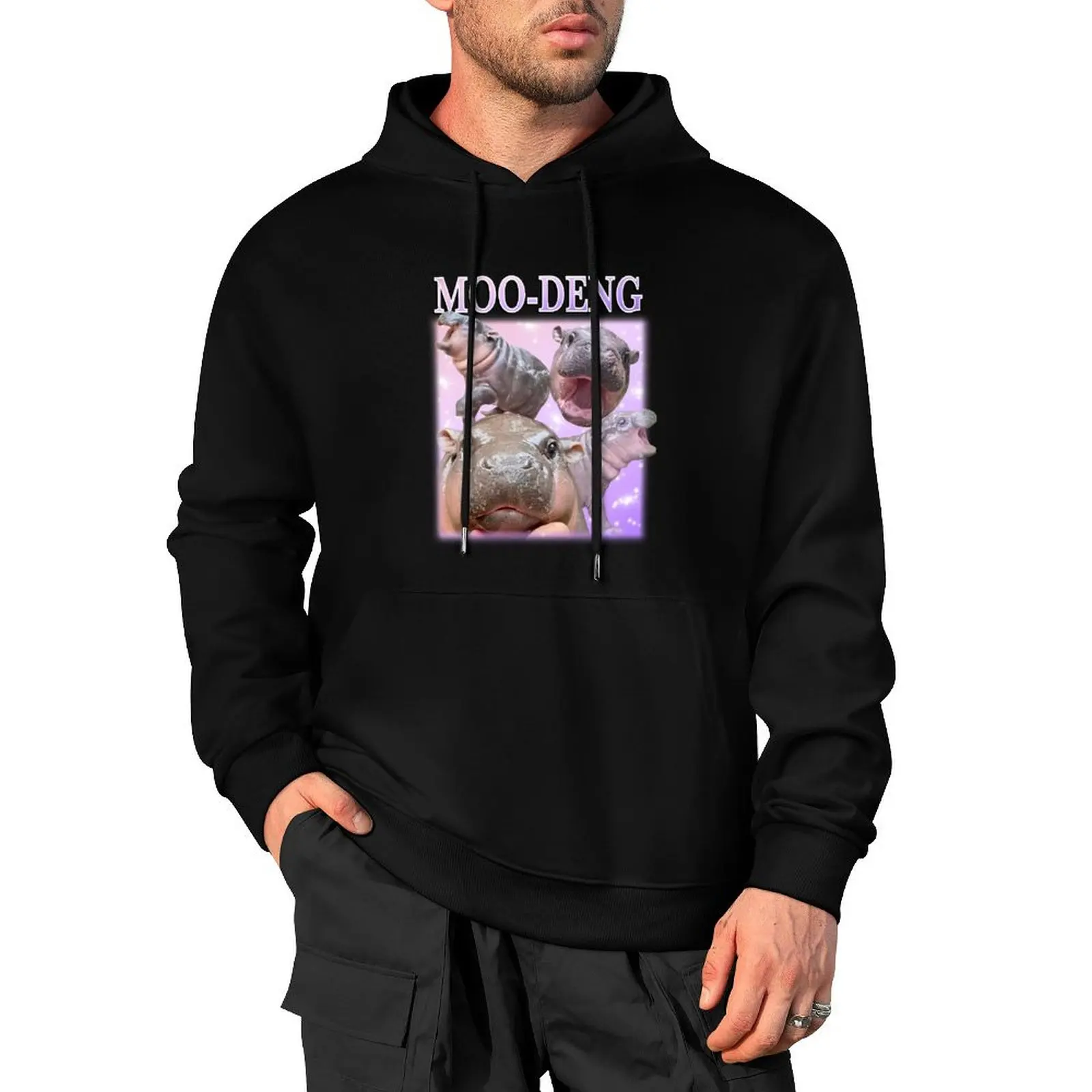 

Original Moo-Deng the famous Pygmy hippo Pullover Hoodie anime clothes fashion men men's sweat-shirt set hoodie graphic