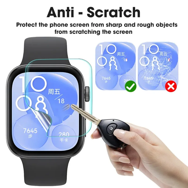 1-12PCS TPU Hydrogel Film Protective Cover for Huawei Watch Fit 3 Smartwatch Screen Protector Anti-scratch HD Clear Watch Film