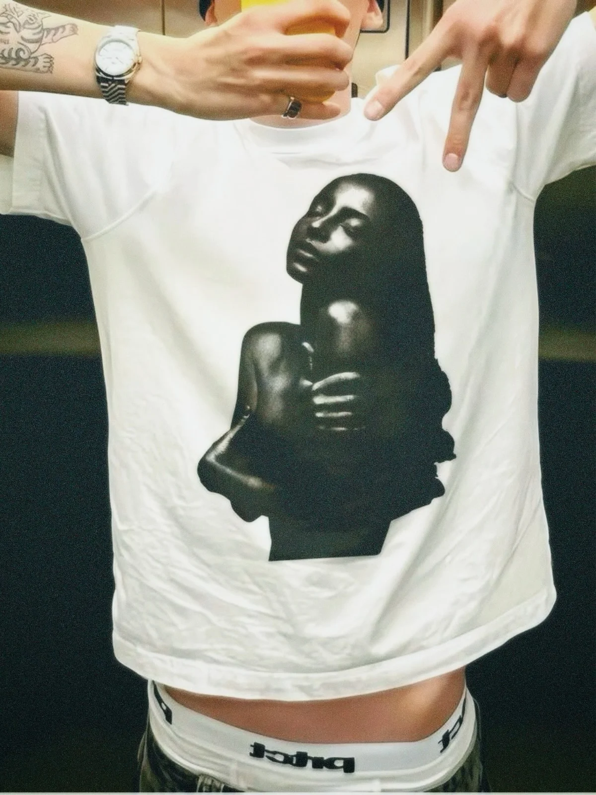 New Arrival: Face-Print Round-Neck T-Shirt, Millennium-Era Style, Y2K Rock-Garbage Aesthetic, Unisex, Retro Oversized Fit