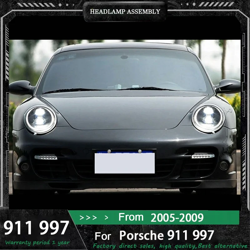 

KOWELL Car Styling For Porsche 997 Head Light 2005-2009 997 Headlight DRL Turn Signal Low High Beam Projector Lens