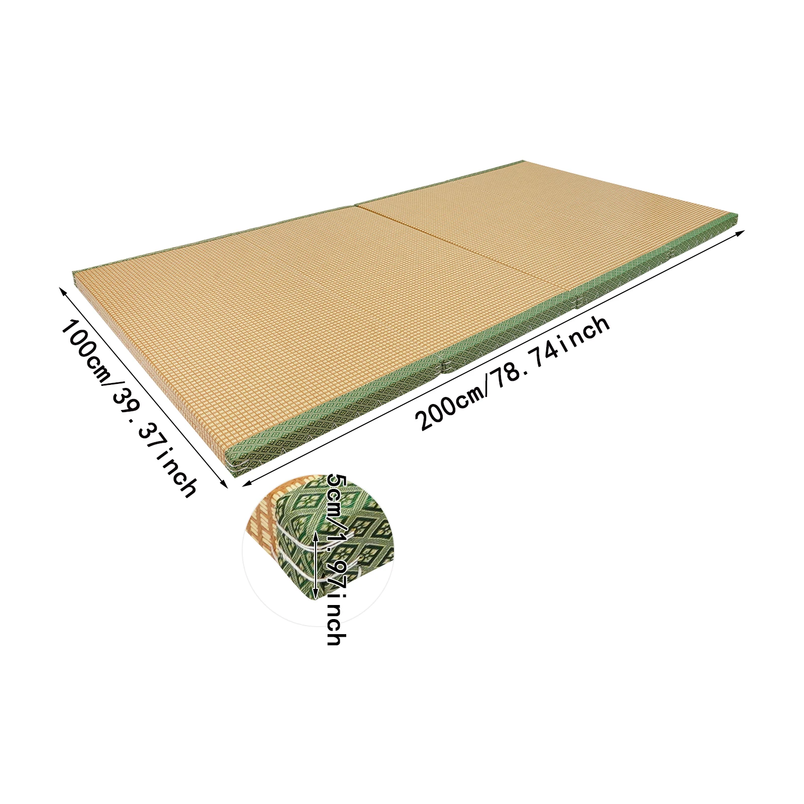 

Tatami Mattress, Foldable Floor Mattress, Meditation Mat 200*100*5cm for Beds, Meditation Spaces, Yoga, Meditation Rooms