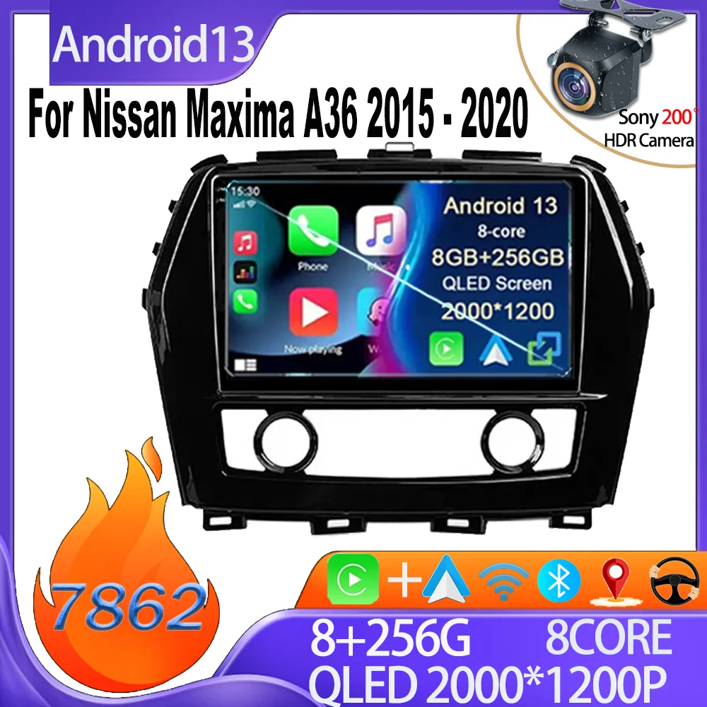 

Android 13 для Nissan Maxima A36 2015 - 2020 Carplay Автомобильный мультимедийный плеер без 2din DVD Bluetooth GPS навигация Mirror Link Wifi