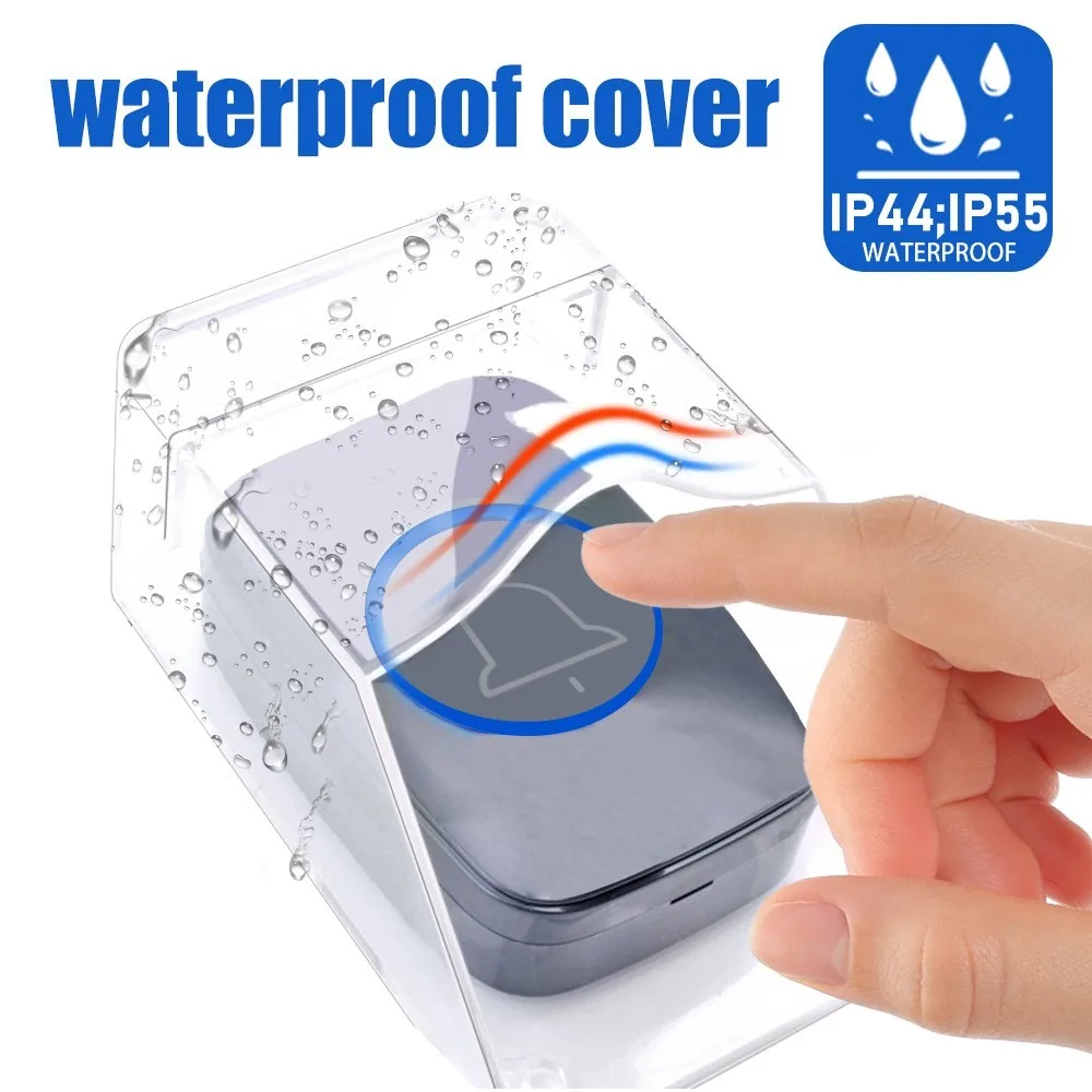 Wireless Doorbell Waterproof Cover Transparent Cap for Outdoor Doorbell Protection Box for Rain Protection and Splash Prevention