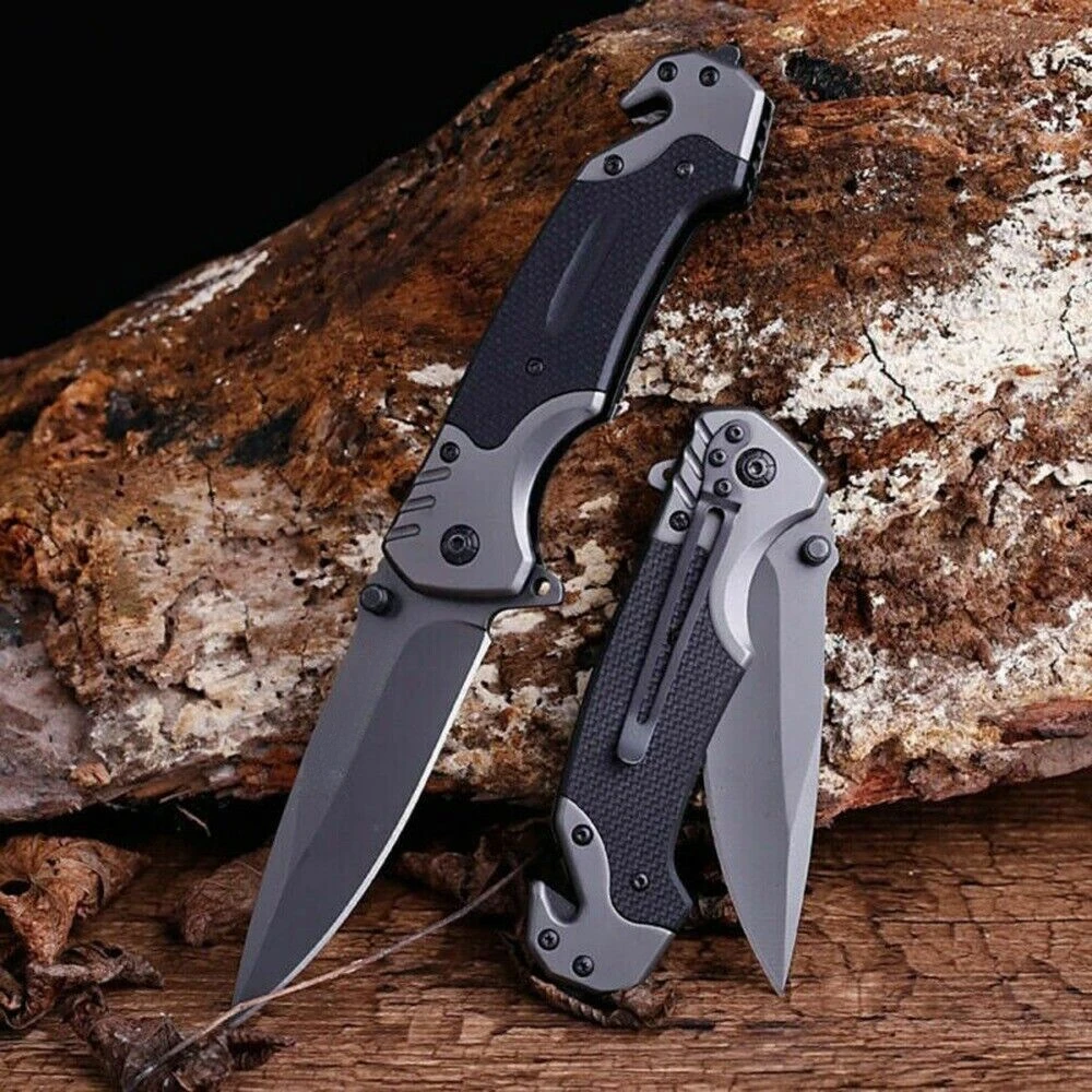 FA18-1 Outdoor Tactical Folding Knife 5Cr13Mov Blade G10 Handle Portable EDC Camping Hiking Self-Defense Survival Utility Tool