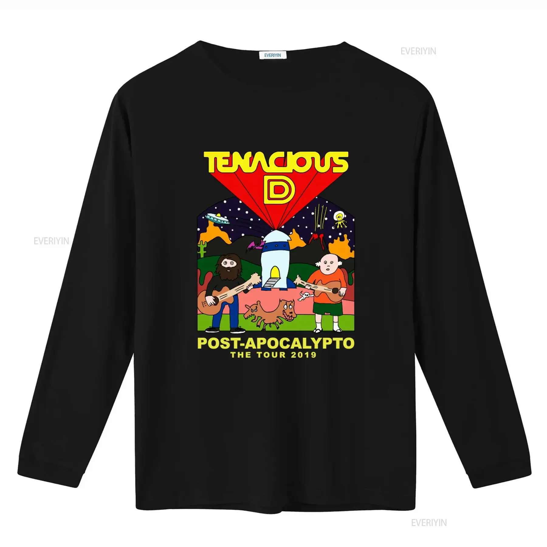 Tenacious D Post Apocalypto Tour 2019 Print T Shirt Rock Band Design vintage Washed Stylish Breathable designer clothes