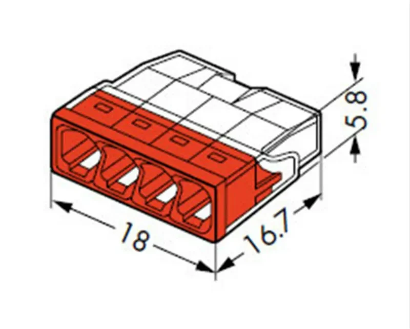 10pcs 2273-204 Wire Connector Terminal 0.5-2.5 Square 4-CON Hole 100% Original Led COMPACT Splicing Connector