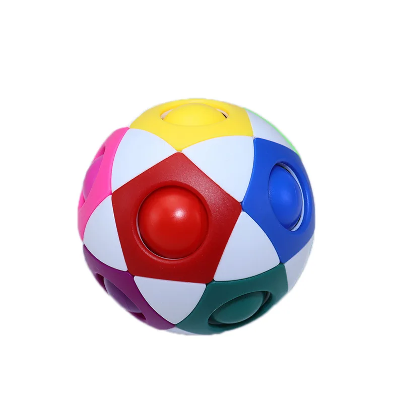 Antistress Fidget Toys Magic Cube Football Rainbow Stress Ball Cube 12 Hole Puzzle Cubo Speed Cubes Decompression Magic Ball