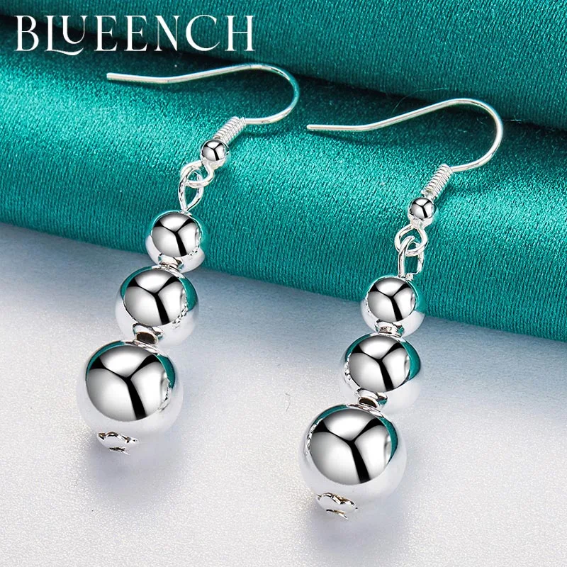 Blueench 925 Sterling Silver Ball Simple Earrings for Women's Party Birthday Gifts Temperament Fashion Jewelry