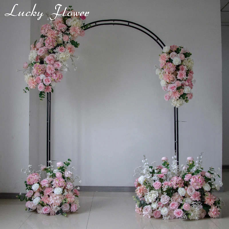 

Artificial Hanging Flower Row Pink Style Road Leading Flower Ball Wedding Decoration Floor Flower Row Show Stage Decor Phot Prop