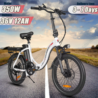 SAMEBIKE CY20 E Bike 350W Motor 36V12Ah Removable Battery Folding Electric Bicycle Adults 20 Inch Tire City Travel Electric Bike