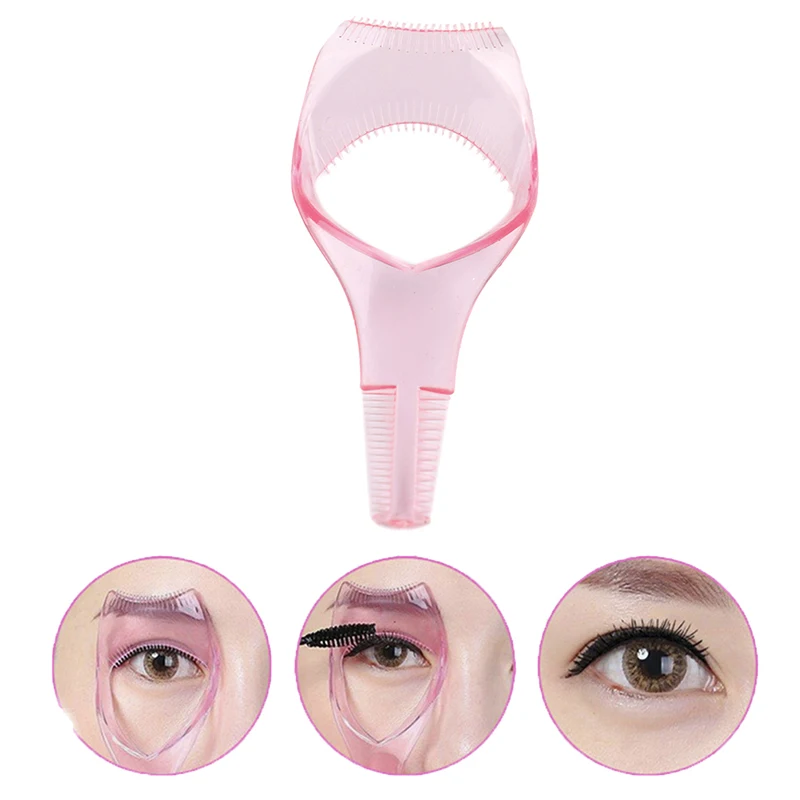 1 Pc 3 In1 Random Color Makeup Mascara Shield Guard Mascara Applicator Comb Eyelash Curling Eye Makeup Stencils For Tidy Makeup