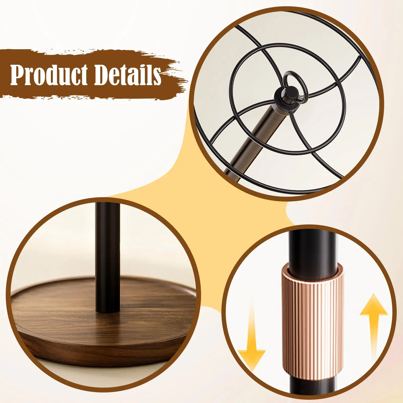 Tabletop Rotating Medal Stand Adjustable Hanger Rack for Runner Award Display Metal Wood Holder for Gymnastics Sports Race