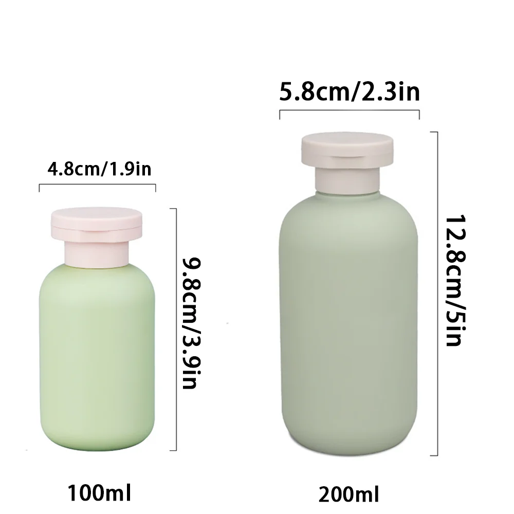 3pcs 100ml/200ml Plastic Travel Shampoo Bottles Clear Blue Shampoo Lotion Shower Gel Foam Pump Bottles