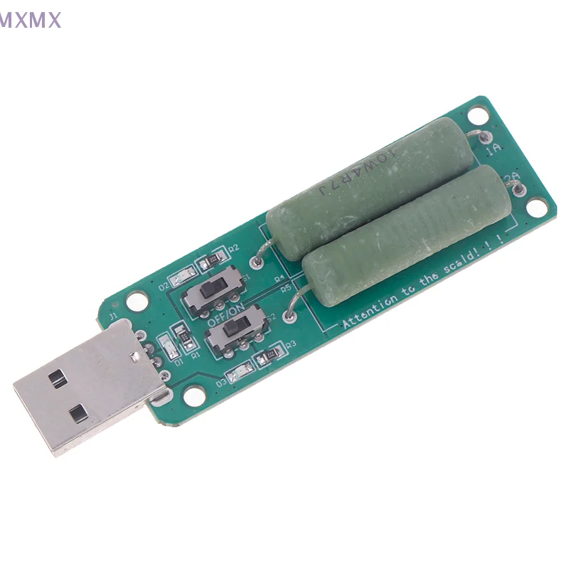 5V 1A/2A/3A Battery Capacity Voltage Discharge Resistance Tester USB Resistor DC Electronic Load 2 Switch Adjustable Current