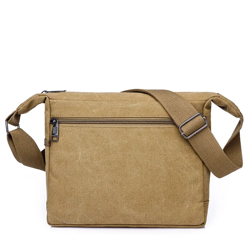 Bolso cruzado de lona con múltiples compartimentos para hombre, cartera de negocios gruesa y duradera, bolso de hombro informal de negocios