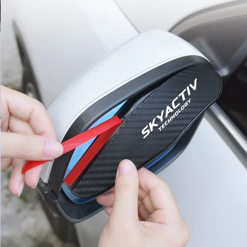 2pcs Car Rearview Mirror Rain Shield Eyebrow Cover Sticker for Mazda Skyactive 2 3 5 6 8 Cx3 Cx4 Cx5 Cx7 Cx8 Cx9 Cx30 Mx5 Rx8