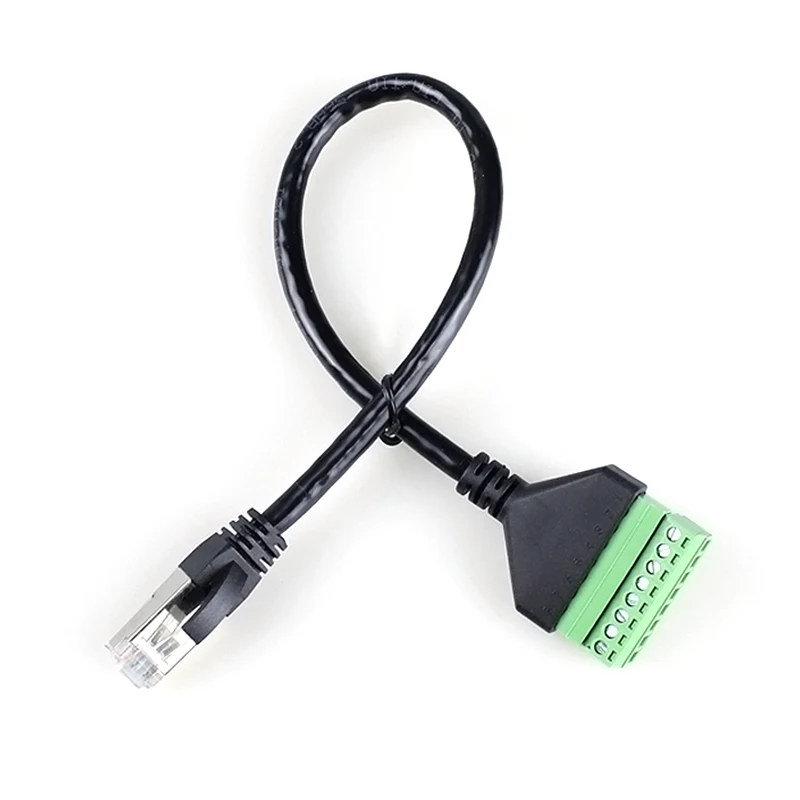 

1pcs RJ45 to Screw Terminal Block 8p Connector Ethernet Crystal Head Male to 8 pin Screw Terminal Network Adapter for CCTV DVR