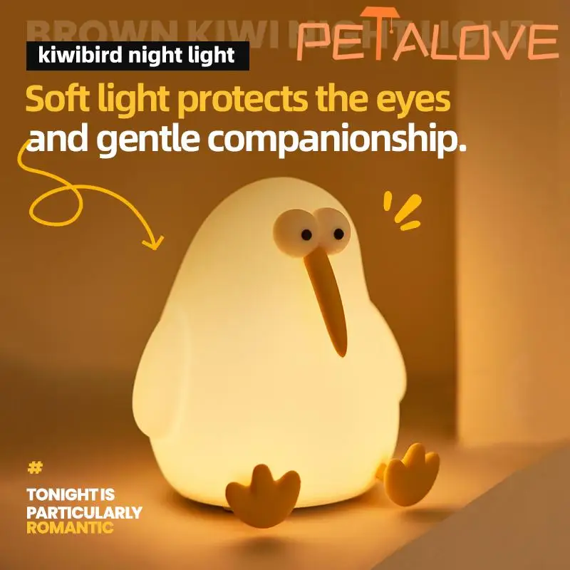 Kiwibird Nachtlampje Schattig Mooi Cadeau Decoratie 3-niveau Helderheidsaanpassing Zacht Gezelschap Langdurig Uithoudingsvermogen