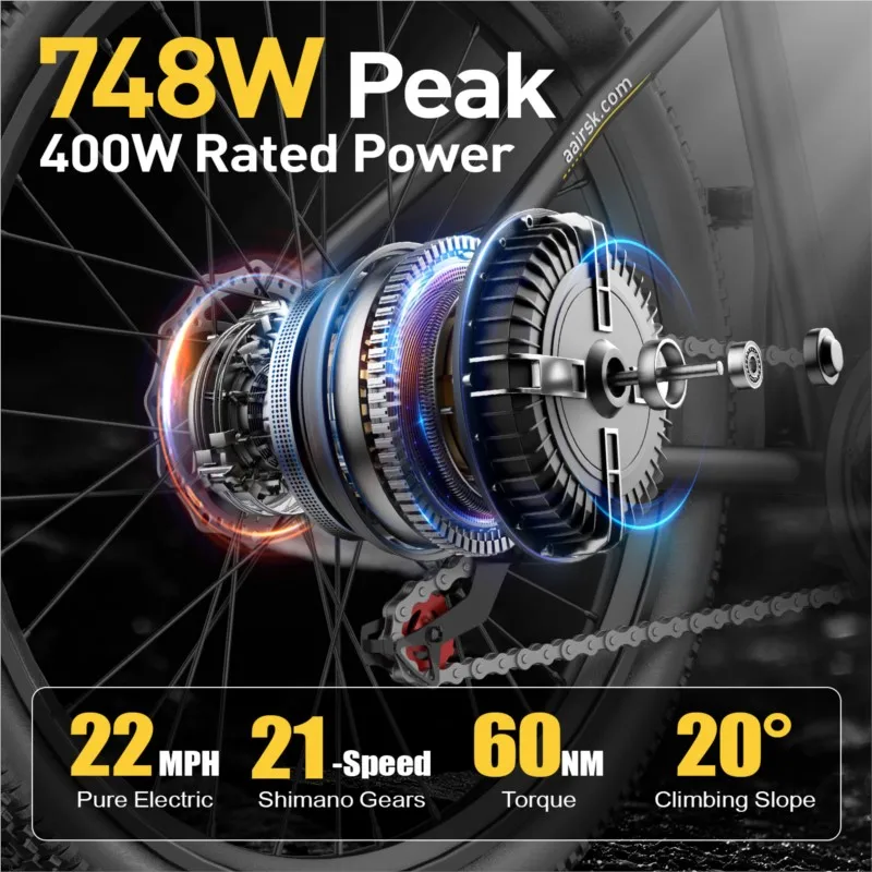 New Integrated Wheel Optional Multi-Function Mountain Bike Lithium Battery 21-Level Variable Speed Electric Bicycle image 8