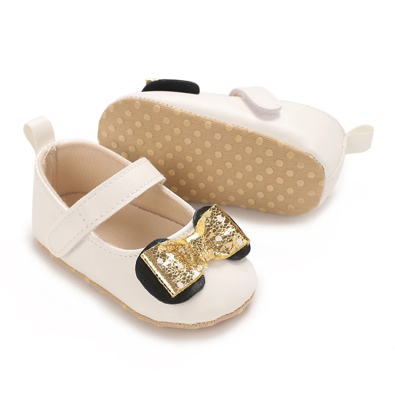 Baby Girl Cute Bow Shoes Spring Autumn Toddlers Prewalkers White Cotton Baptism Shoes Infant Soft Bottom First Walkers 0-18M