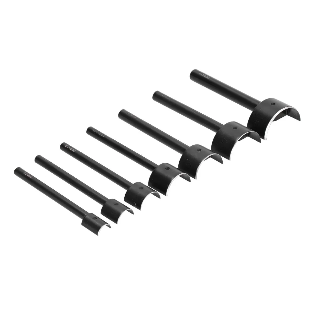 7pcs Semicircular Shape Leather Punch Tool Arc-Shaped Profile 15/20/25/30/35/40/45 mm End Cutter Tool Incisive Edges