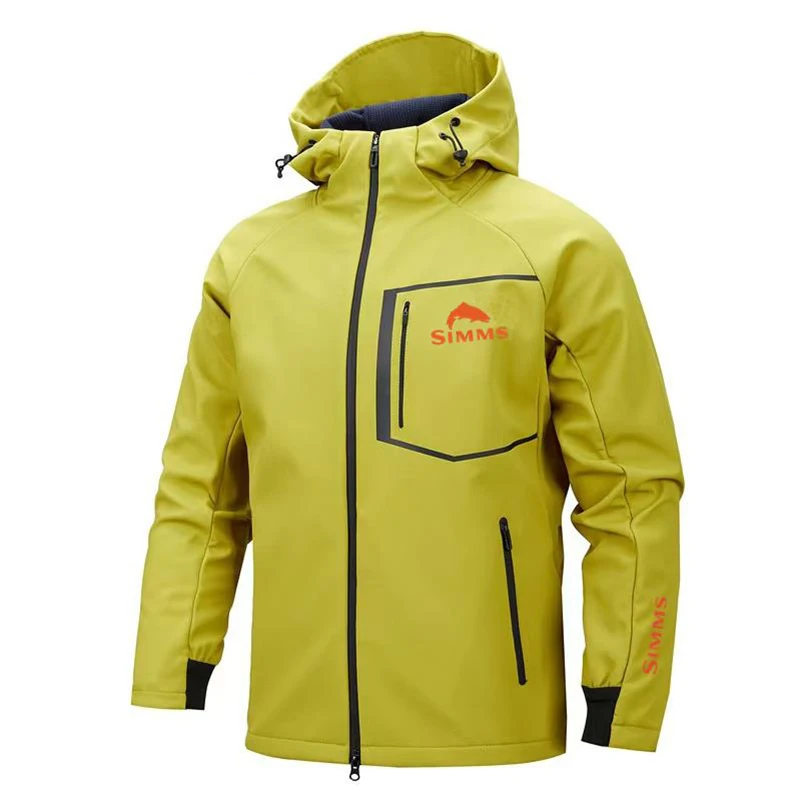 Autumn Warm Fishing Clothing Men's Outdoor Waterproof Warm Fishing Hooded Jacket Elastic Waist Waterproof Warm Fishing Pants