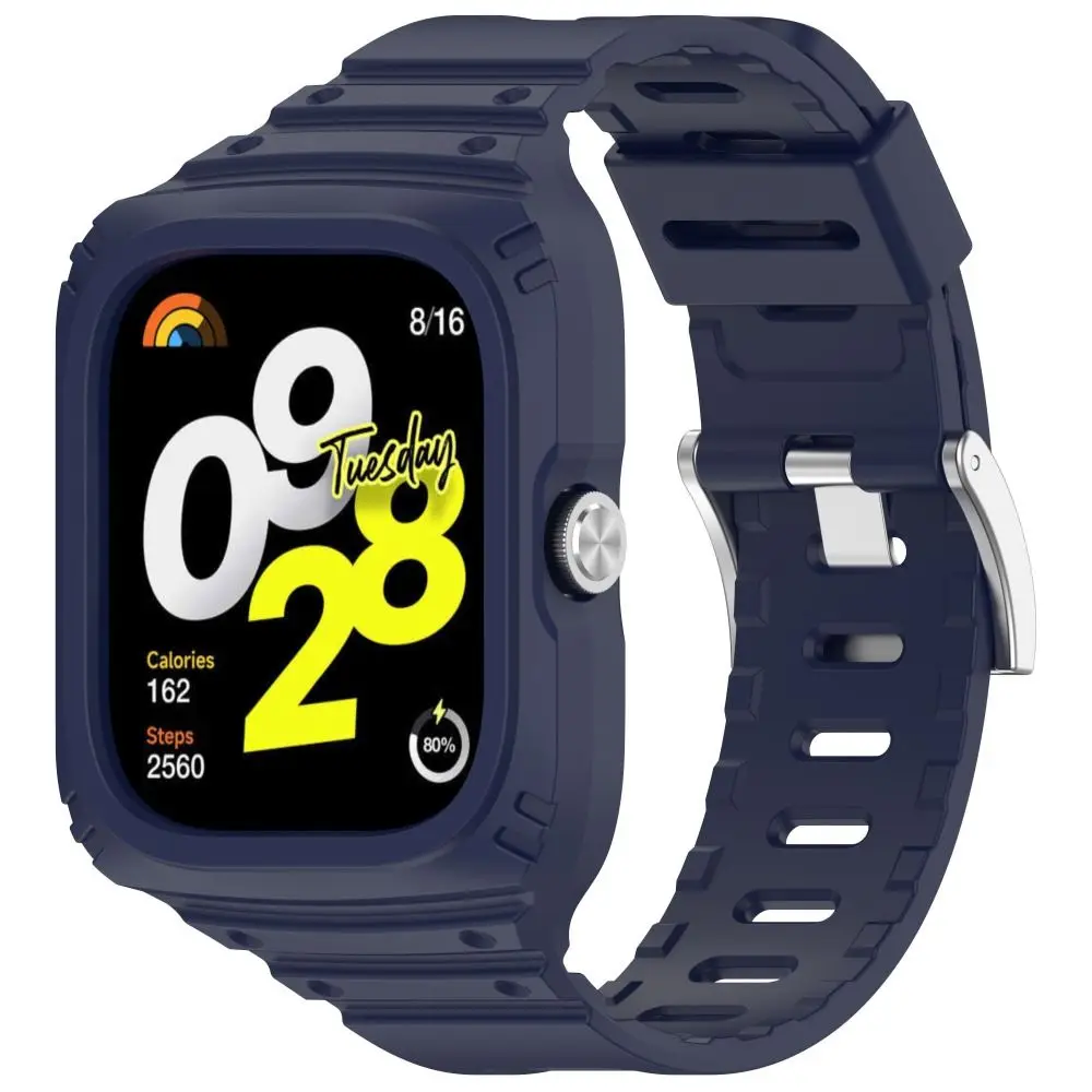 Soft Replacement Case+Strap Silicone Bracelet Silicone Watch Strap Integrated Smart Watch Watchband for Redmi Watch 4