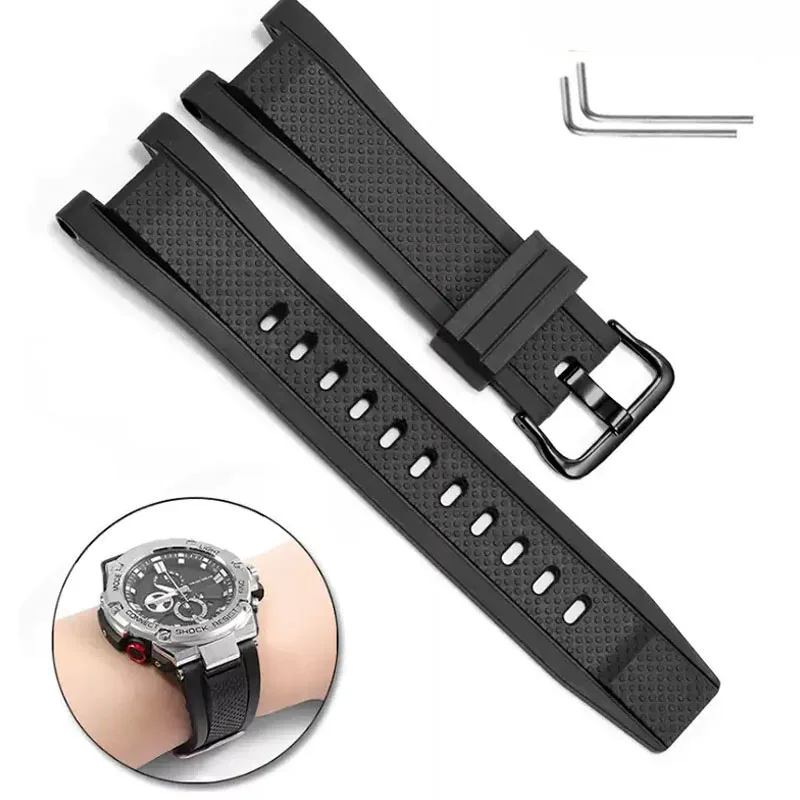 Watch strap For Casio G-SHOCK Watch strap for GST-S100 S110 S210 S300 W300 B100 Silicon watch band men straps 26 * 14mm