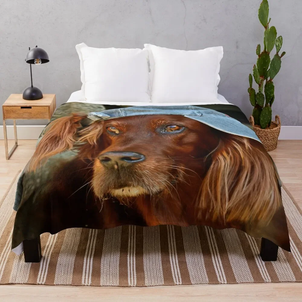 

Irish Setter ~ cheeky ~ Throw Blanket warm winter Blankets