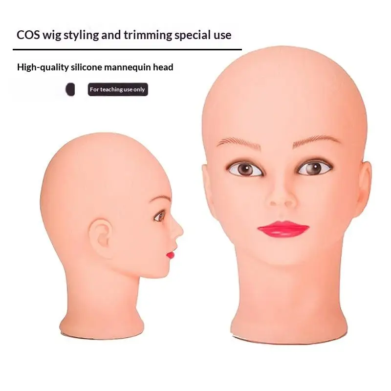 Professional Makeup Doll Head Bald Manikin Model For Making Wigs Styling Caps Hairdressing Hat Headwear Display Stand